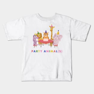 Party Animals - safari zoo animals birthday party pun Kids T-Shirt